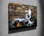 Wallity WY25 Banksy Lienzo Decorativo Enmarcado 50 x 70 cm